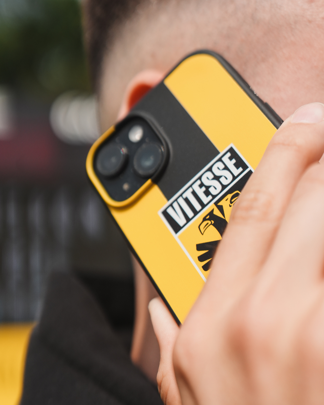 Telefoonhoesje - geel-zwart